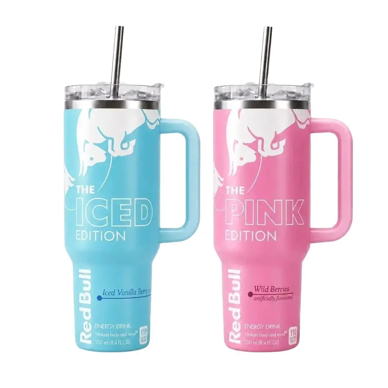 RBull FULL OF COLORS EDITION Tumbler With Handle - Energy Tumbler for Extreme Sports Athlete - 20oz/40oz Energy Drink, Insulated Travel Mug With Straw Lid Portable Water Bottles Drinkware