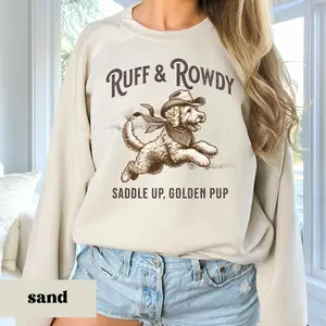 Cowboy Goldendoodle Sweatshirt, Doodle Shirt, Golden Doodle Gifts, Western Dog Shirt, Doodle Hoodie, Doodle Mom Gift, Goldendoodle Crewneck
