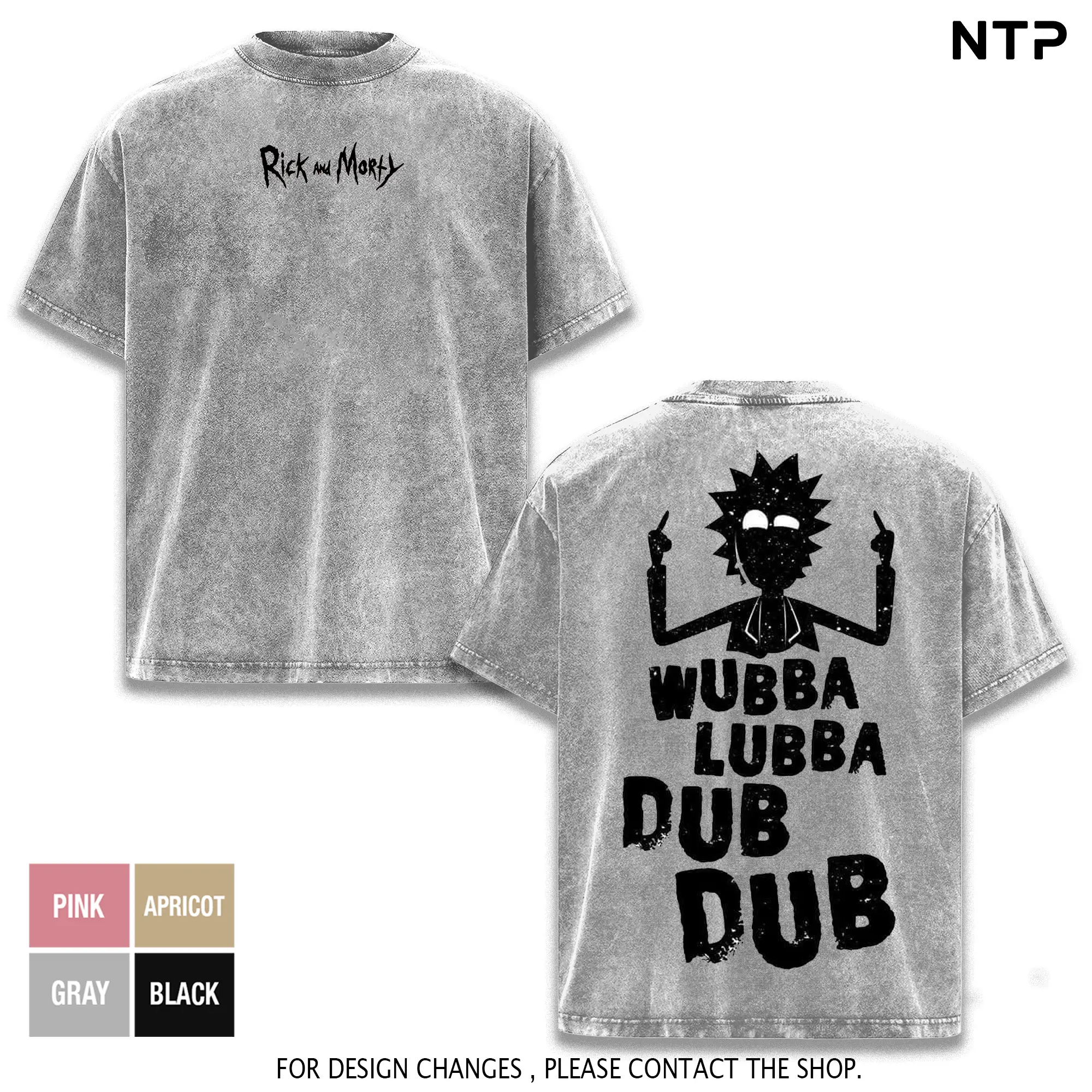 Rick and Morty Spaceship Graphic Tee - Black Oversized Cartoon T-Shirt, Wubba Lubba Dub Dub Design Streetwear Double-Printed Oversize Lightweight Acid-Washed TV Series Graphic T-Shirt, Men's Streetwear Top