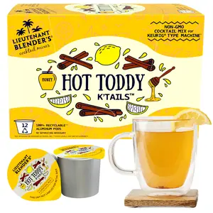 Lt. Blender's Hot Toddy K'Tails - 12 K-Cup Compatible Pods or Mix by Hand Single-Serve Non-GMO Hot Toddy Mix - Cocktail Mixer or Mocktail Pods - Made with Real Fruit - Gluten Free - 12ct Pack