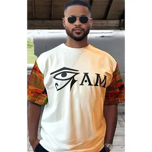 T-shirt:  White Eye Am with Cultural Orange Sleeve