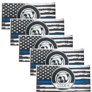 10 Packs Thin Blue Line Sticker - Code 4, Thin Line Flag Car Decal, Police Support Stickers - American Flag Thin Blue Line Decal for Cars, Trucks, Windows, Laptops
