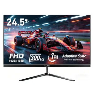 24.5 Inch 300/200Hz Gaming Monitor, FHD 1080P 1ms, Flicker-Free & Blue Light Filter, Adaptive Sync, 98% sRGB, 178° View, Frameless, HDMI/DP, 75x75mm VESA Mount, Black, for Long Gaming Sessions & Daily Use
