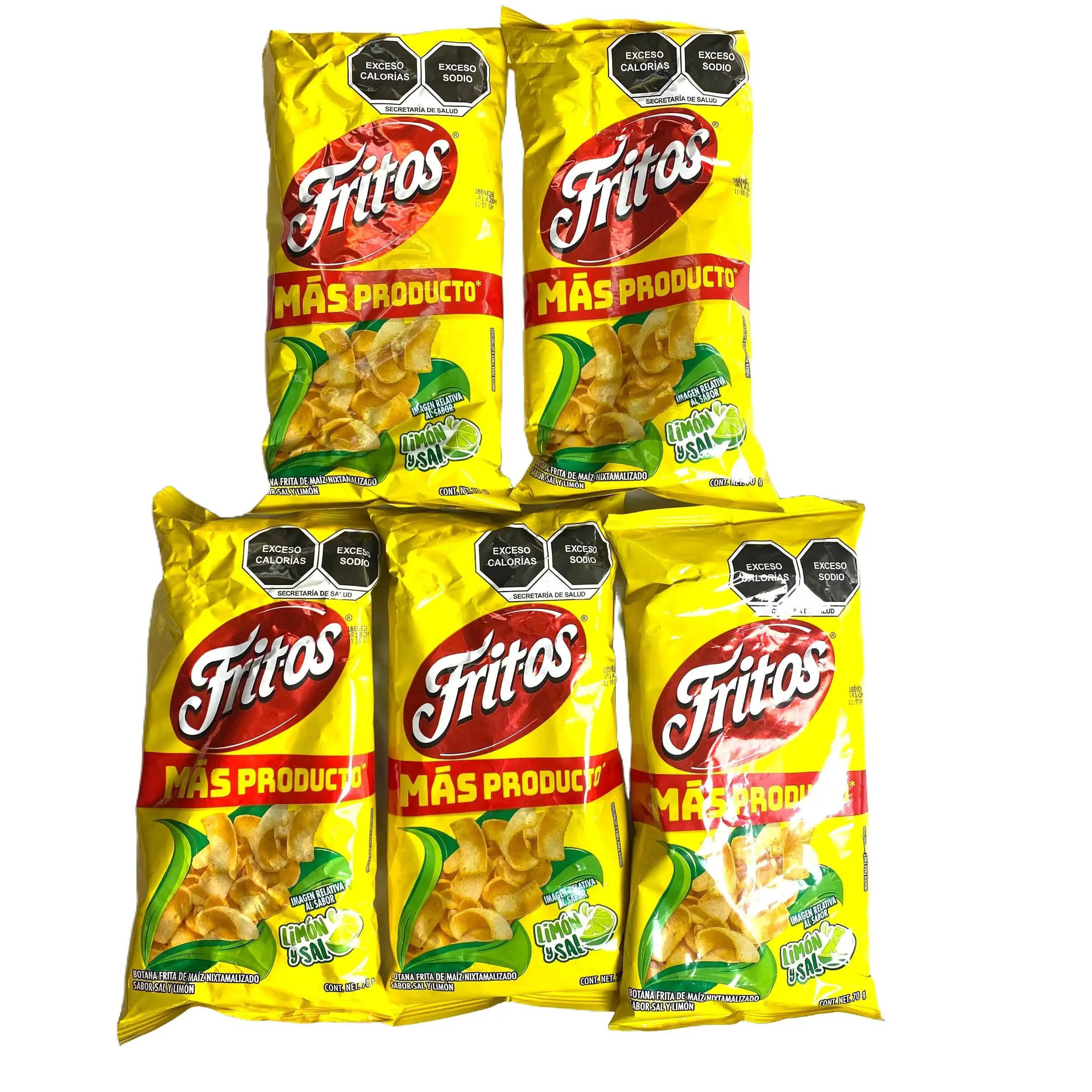 5 - PK FRITOS SAL Y LIMON - 60 GRAMS PER BAG - MEXICAN CHIPS - PAPITAS MEXICANAS - SABRITAS MEXICANAS