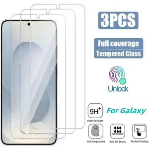 3-piece Set Samsung for Galaxy S24 /S24+/S24 Ultra+/S25/S25+/S25 Ultra/S25 Edge Series HD Tempered Glass Film Supports Fingerprint Unlocking
