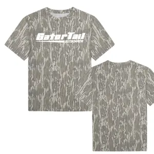 Gator Tail Mossy Oak Outboards Vintage Bottom Land Shirt, White Washed Out Camo Tee 3D, Gift for Him, Gift for Dad, Shirt 3D Camo, Style Tee 3D Camo