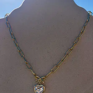 Bless Your Heart Necklace with Elegant Gold Chain and Sparkling Heart Pendant for Everyday Wear