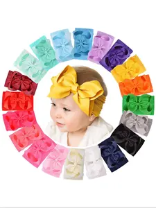 Baby's Cute Bowknot Decor Hair Band, Baby Big Bow Hair Band, Colorful Hair Accessories for Baby Girls & Boys, Fashion Hair Accessories for Party