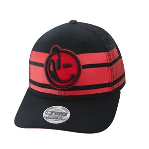 YUMS Cherry Cola Snapback - Black and Red Curved Bill Snapback Hat Streetwear Fashion Cap