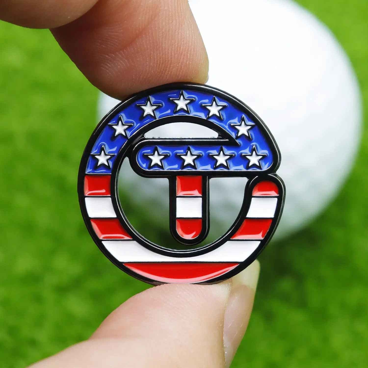 Premium Usa Flag Magnetic Golf Ball Marker with Hat Clip, Detachable Metal Cap, Perfect Golf Gift for Men Dad, Training Aids Accessory, Golf Supply, Golf Accessories