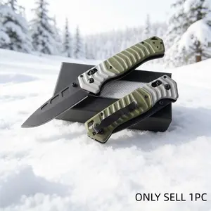 1pc 593 Folding Knife, High-Quality Edc Pocket Knife, Durable Kitchen Tool, Camping Essential, Men's Gift, Sharp Blade, Stainless Steel Blade, Fruit Cutter