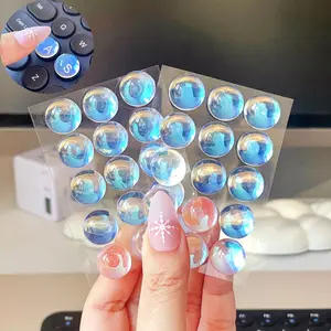 NadyType Ultra-Clear Keyboard Stickers for Long Nails Nano-Glue Adhesive Fully Transparent Universal Language Compatible Perfect for Typing Gaming