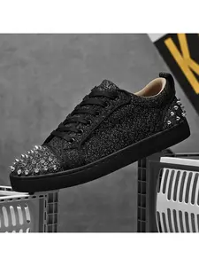 Fashionable rivet men's board shoes are suitable for daily wear, men's casual shoes, niche trendy men's shoes, Walking Shoes, Sneaker, Trainer