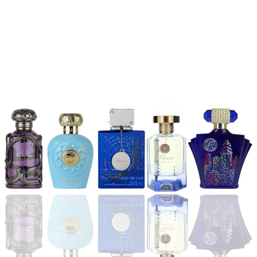 Lattafa 5-Piece EDP Viral Scents Bundle - Fragrance Perfumes, Multi-Scented Packaged Unisex Fragrance, Father's Day Gifts (Habik Men, Opulent Dubai, Club De Nuit Blue Iconic, Kismet Lunar Magic, Zakat Z7)