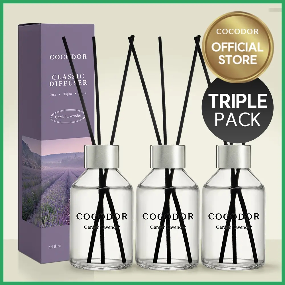 [TRIPLE PACK] COCODOR Classic Reed Diffuser Set / 3.4oz / Home Fragrance Diffuser, Oil Scent Diffuser for Bathroom Shelf Décor