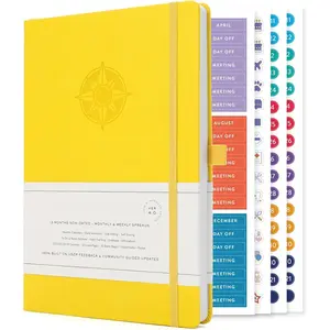 Pro - Undated Daily  - Medium B5 - Achieve Goals & Increase Productivity with Weekly, Monthly, Work Sections - Organizer  with  Pocket, 3 Satin Bookmarks & Pen Holder