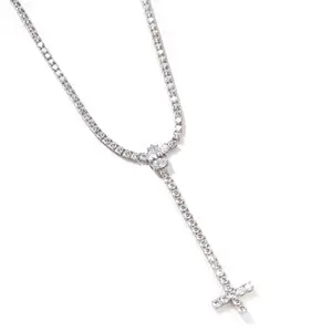 Drop down- tear drop , cross tennis chain