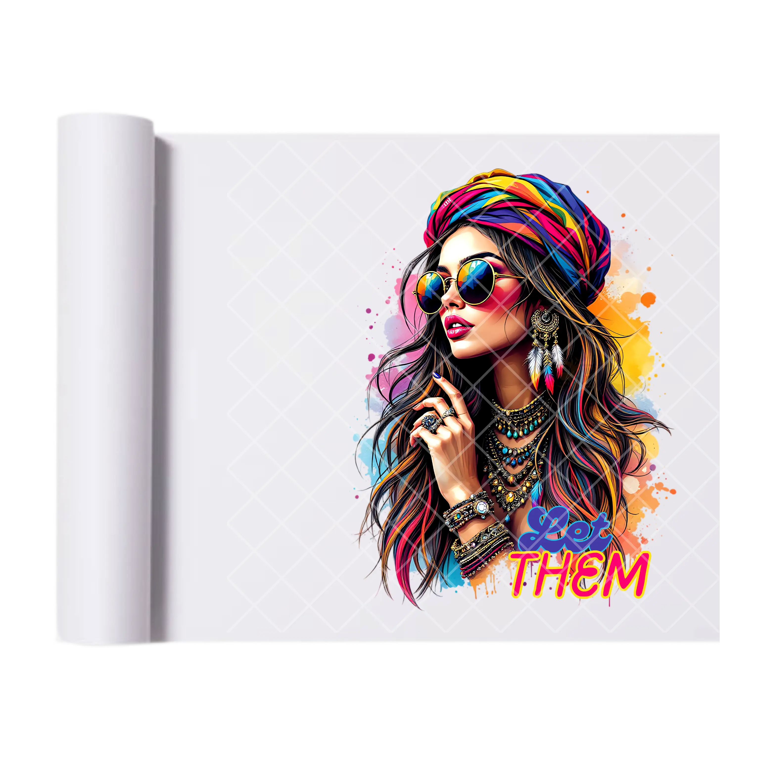 Let Them Painted Beauty - Direct Print Film Transfer for Trendy T-Shirts, Cotton, Polyester & Blends - High-Quality Print