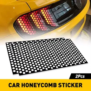 2Pcs Honeycomb Taillight Decals for Fiat 500 - Sporty Rear Light Overlay Stickers, DIY Mod for Fiat 500/Panda/Punto