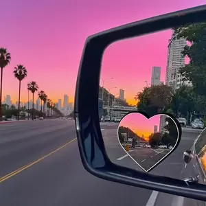 2 Pack Heart-Shaped Blind Spot Mirrors, Wide-Angle Frameless Stick-On Rearview Side Mirrors, Cute Car Accessories for Women, SUVs, Trucks, Two Pack