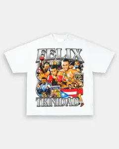 FELIX TRINIDAD TEE – VINTAGE BOOTLEG Cotton Casual Crew Neck V-Neck Slim-fitting Plain Floral Striped Black
