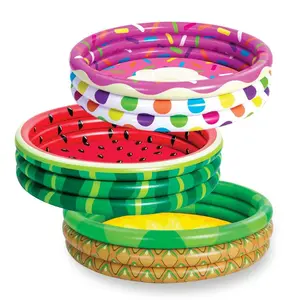 3 Packs 45" X 10" Inflatable Watermelon & Pineapple & Cupcake Swimming Pool For Fun In Summer