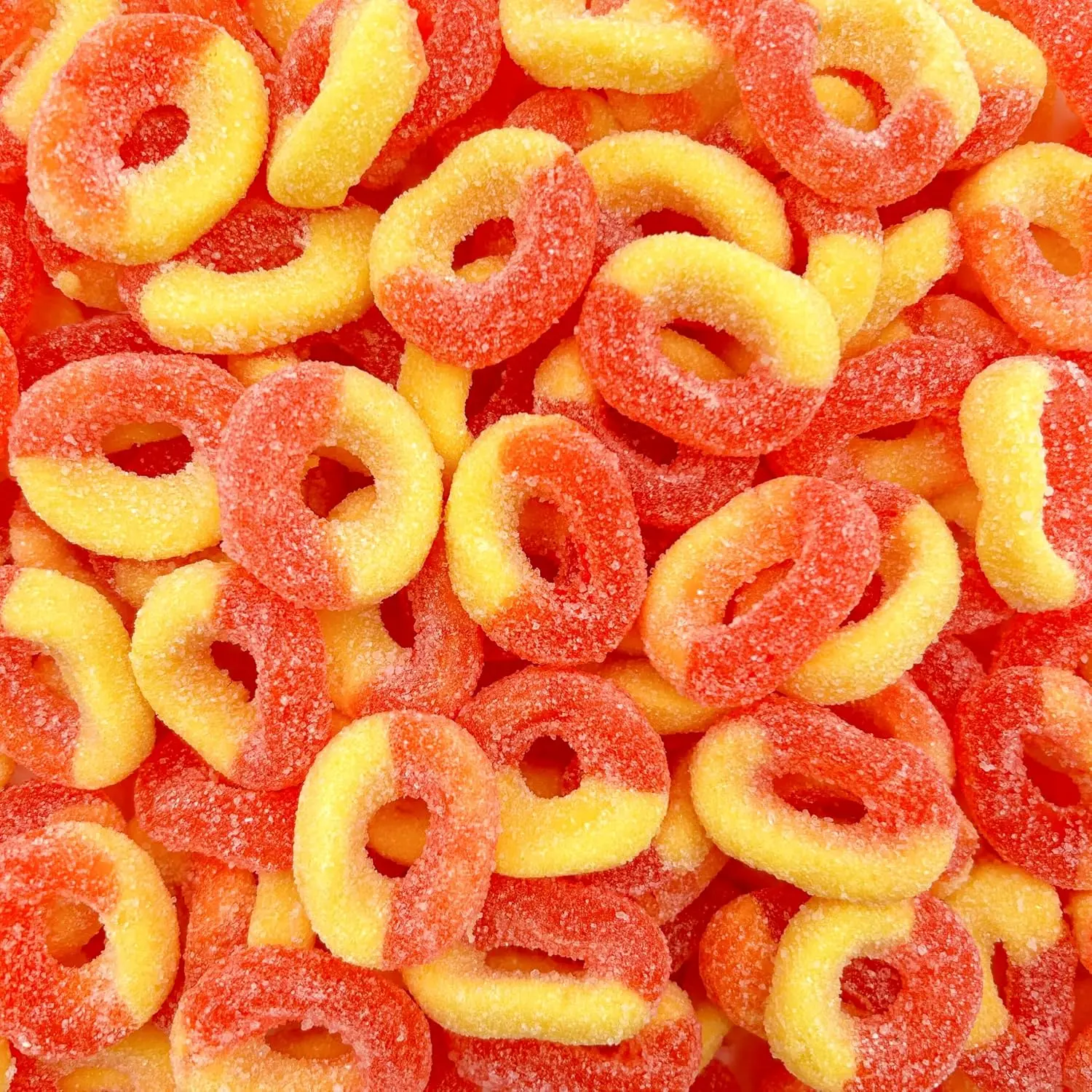 Peach Rings Gummy Candy, Classic Sweet and Sour Candy, 1 Lb Bag | Gummy Rings with Chewy Texture, Nostalgic Peach Gummies