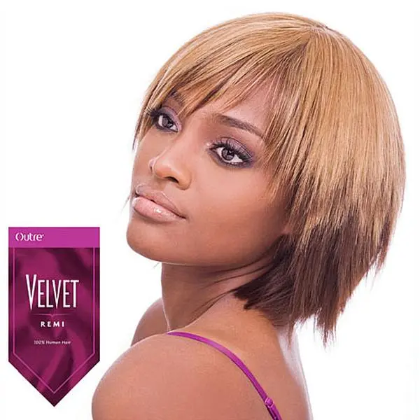 OUTRE 100% Remi Human Hair Bundles - Velvet Yaki Straight Hair Weave Extension Piece