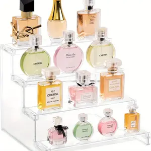 Plastic Organizing Rack, Used for Organizing and Decoration, 4-Layer Transparent Display Rack