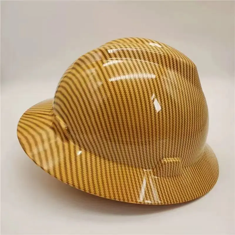Carbon fiber helmet bright yellow