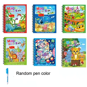 1pc Water Painting Book Magical Coloring Repeated Graffiti, Water Painting Book, Boys and Girls Christmas & New Year Gifts educational magic water(Random pen color) Colorful Creativity Binding Cartoon
