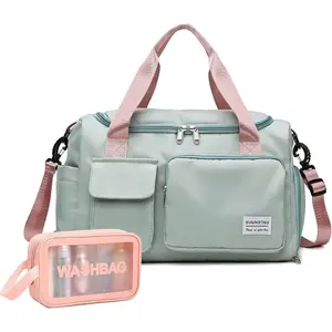 Small Gym Bag for Women, Travel Duffle Bag Carry On Weekender Bag with Shoe Compartment