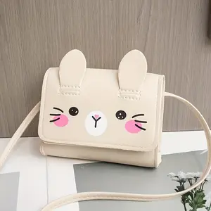 1 Piece Cute Cartoon Rabbit Crossbody Bag - Pink Synthetic Leather Messenger Bag with Adjustable Shoulder Strap, Magnetic Closure and Flap Pocket, Perfect Holiday Gift, Small Crossbody Bag