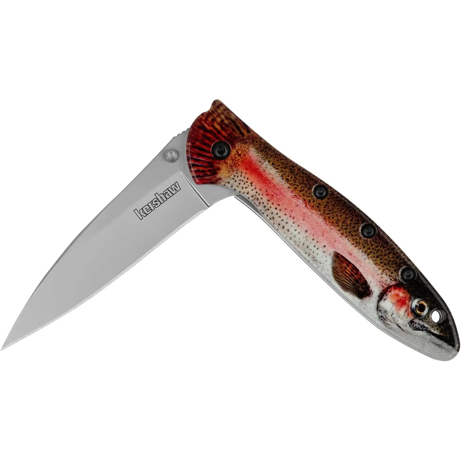 Kershaw Leek, BlackWash Pocket Knife (1660BLKW); 3 Sandvik 14C28N Steel Blade, 410 Stainless Steel Handle, BlackWash Finish, SpeedSafe Assisted Open, Frame and Tip Locks, Reversible Pocketclip; 3 OZ