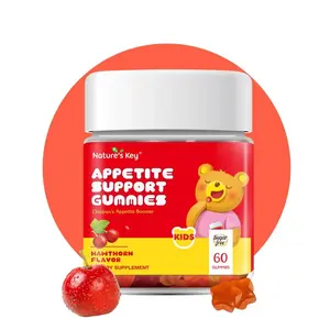 Nature's Key Hawthorn Flavor Appetite Booster Gummies - Kids' Vitamin Supplement, Appetite Stimulant, Weight Gainer Support (60 Count, Pack of 1) Edible Fitness Aid