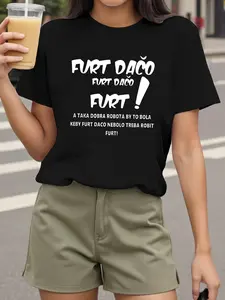 Furt Daco Furt Daco Letter Print T-shirt, Short Sl