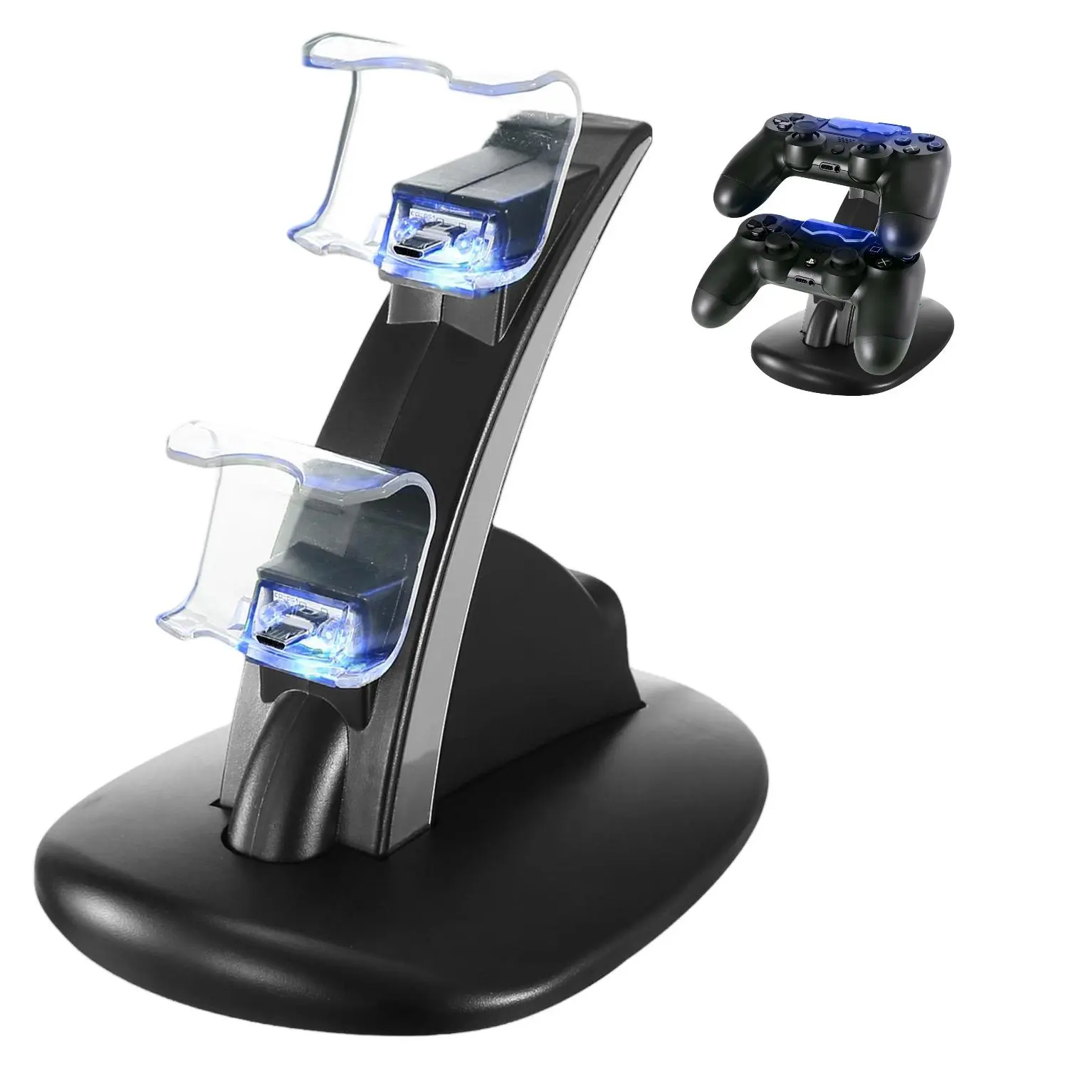 Dual USB Game Console Charging Stand Dual Controller Charger For PS4 Gaming Controller with LED Light, 1 Count Durable Gaming Device Accessories Suitable for PS4/PS4 Pro/PS4 Slim