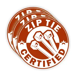 3PCS/SET Personalized “Zip Tie Certified” Decor Sticker, Car Decals, Universal Car Sticker Stick on car bodies/tool bag shells, the retro badge + tool elements makes an industrial decor for bodies