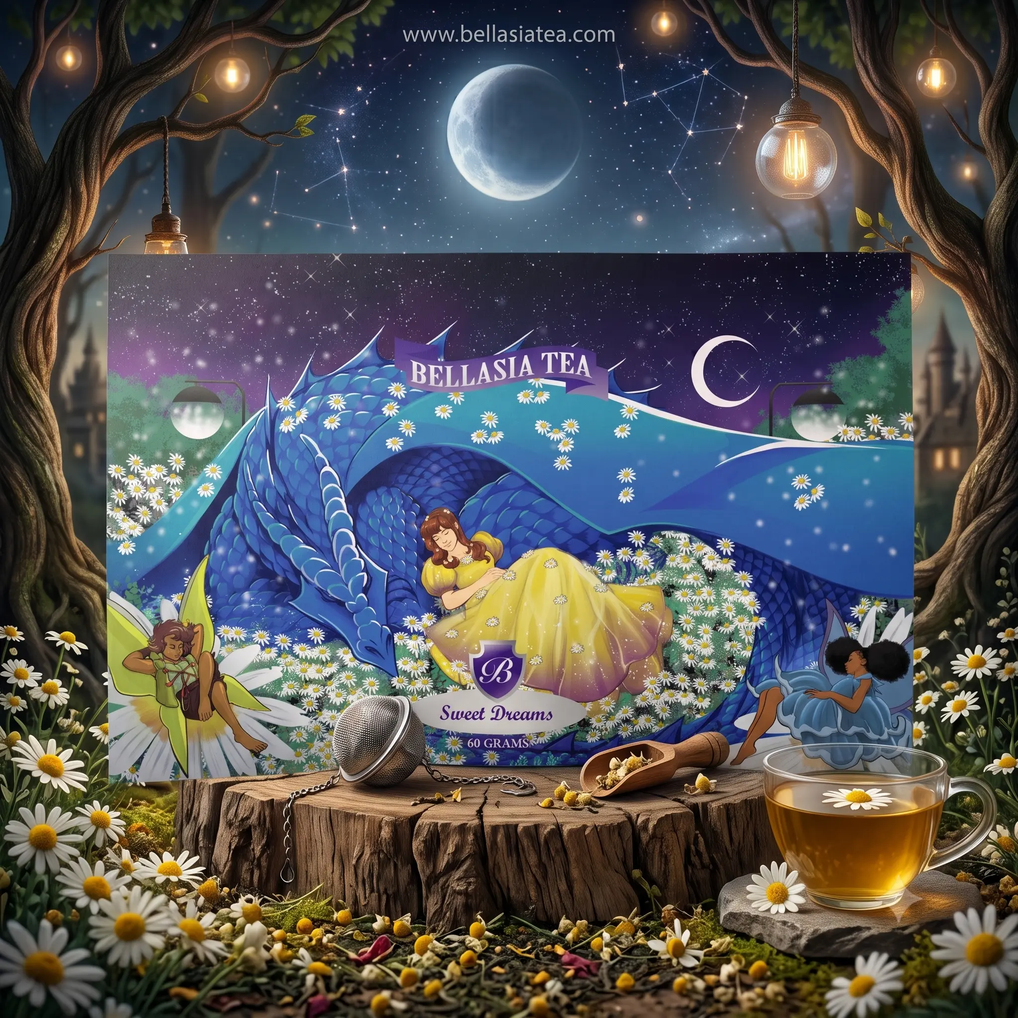Sweet Dreams Relaxing Herbal Tea, Caffeine-Free Beverage for Nighttime Sipping