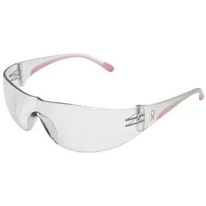 Bouton Eva Women's Safety Glasses with Pink Temples and Clear Anti-Fog Lens