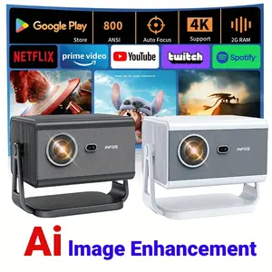 Ultra Bright 4K Smart Projector (Fully Sealed Upgraded) - WiFi 6, 6800 ANSI Lumens, Smart Streaming, 360° Rotation, 6D Auto Keystone, 200" Home Cinema & Gaming Ready