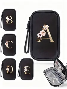 Personalized travel data cable organizer bag, double-layered portable storage case, can store chargers, earphones, and small accessories. This portable storage bag makes a great gift for friends, fathers, boyfriends, or as a birthday present.