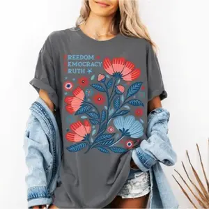 Comfort Colors Subtle Anti-Fdt Flowers Shirt, Floral FDT Gift, Protest Shirt, Feminist Gift, Shirt for Women