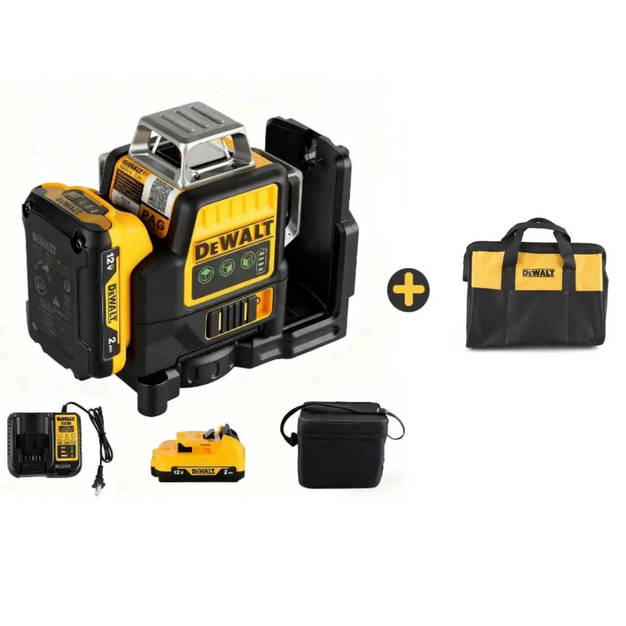 DEWALT DW089LG 2025 Laser Level 12V Lithium Battery Powered 12 Lines Green Meter 360 Degree Horizontal & Vertical Outdoor Tool