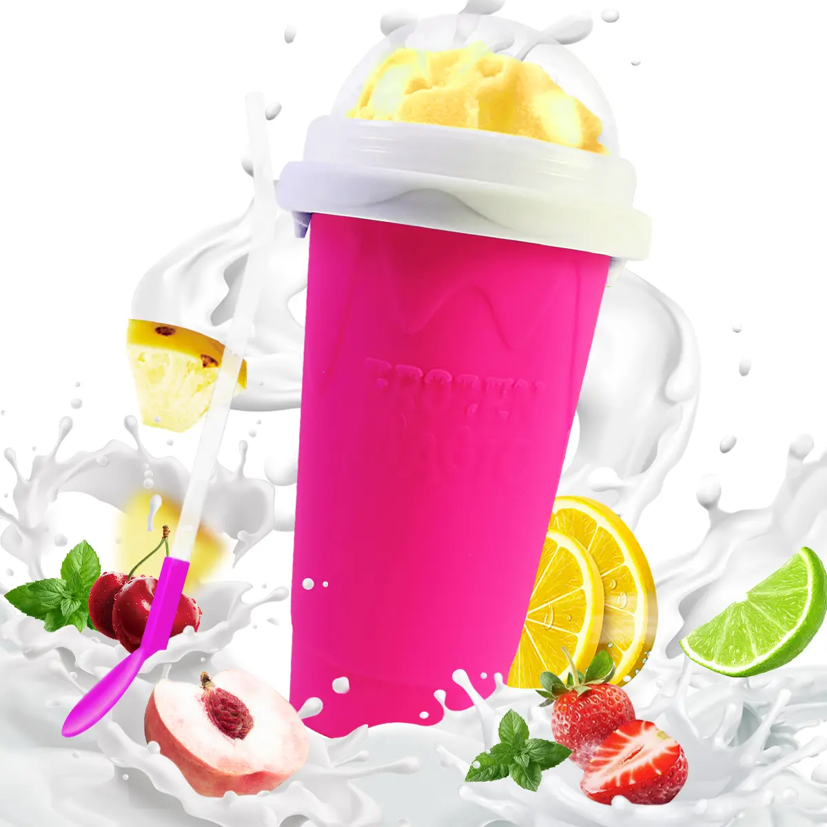 250ML Slushy Cup, Magic Quick Frozen Slushie Maker Cup Cooling Cup Squeeze Cup Slushie Maker, Homemade Milk Shake Ice Cream Maker Turn any Drinks into Slushie Kitchen Mug