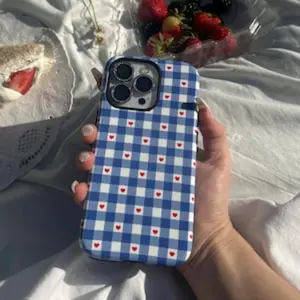 Red Gingham Hearts Picnic Smartphone Cellphone Case, Spring-Themed Cover & Accessory Shell, Compatible with iPhone 11,12,13,14,15,16,17 Pro Max, Air, Plus