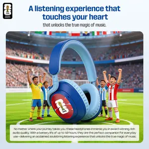 2026 FIFA World Cup Official Licensed Wireless Over-Ear Headphones | Bluetooth Foldable Headset with Built-In Mic | Extended Playtime | Football Fan Collection Gift