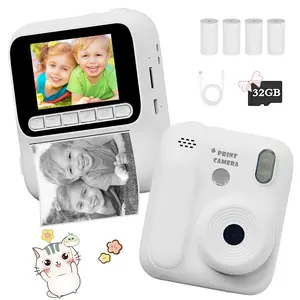 Digital Camera with Instant Print, 1080P HD Video, 8x Zoom Lens, 32GB Storage, Portable, Memory, Perfect Christmas Gift for Kids Aged 3-12