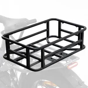 Lamerge Large Ebike Basket Rear, Waterproof Metal Electric Bicycle Basket, Quick Assemble Bike Accessories Rear Bike Cargo Rack for Picnic Basket, Pet Dog, Sports Bag