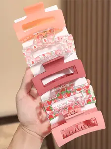 5pcs Fashion Soft Rectangular Hair Clips, Minimalist Style Women's Daily Accessories, Suitable for Dense or Sparse Hair, Spring Summer Fall